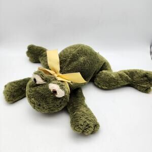 Mary Meyer Flip Flops Green Freddie Frog Plush 14" Floppy Yellow Bow Toad 1999